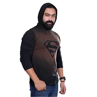 pariferry - Black Men's Cotton Blend Hooded Sweatshirt (M, Superman-Black)-thumb1