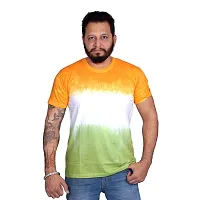 pariferry Indian Flag - Printed Round Neck Half Sleeves T-Shirt for Men (Medium, Tricolor-1)-thumb1