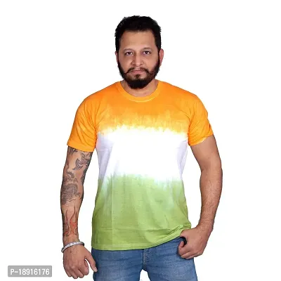 pariferry Indian Flag - Printed Round Neck Half Sleeves T-Shirt for Men (Medium, Tricolor-1)-thumb2