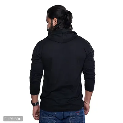 pariferry - Black Men's Cotton Blend Hooded Sweatshirt (L, Cross-Black)-thumb3