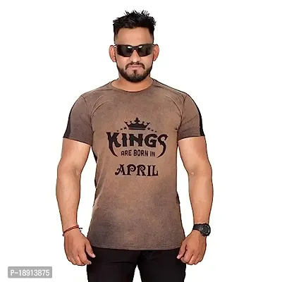 pariferry Kings are Born in April Birthday Half Sleev Tshirt