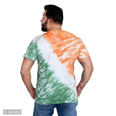 pariferry Indian Flag - Printed Round Neck Half Sleeves T-Shirt for Men (Large, Tricolor-2)-thumb3