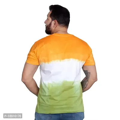 pariferry Indian Flag - Printed Round Neck Half Sleeves T-Shirt for Men (Medium, Tricolor-1)-thumb3