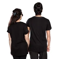 pariferry Regular Fit, Round Neck, Half Sleeve Black  Brown Color Printed Couple's T-Shirts/T-Shirts for Men  Women/Printed Tshirt for Couple (Design-A-S)-thumb2