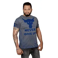 pariferry Men's Cotton Never Give Up Printed T-Shirts (Small, Blue)-thumb1