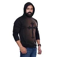 pariferry - Black Men's Cotton Blend Hooded Sweatshirt (L, Cross-Black)-thumb1