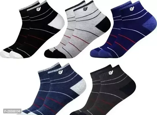 Fashionable Latest Multicolor Men Ankle Length Socks Pack of 5-thumb0