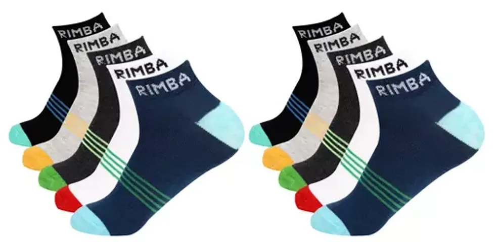 Trendy Fashionable Latest Multicolor Ankle Length Socks Pack of 10 For Men