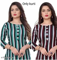 Stylish Multicoloured Cotton Blend Kurta For Women Combo Of 2-thumb1