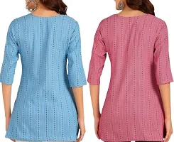 Stylish Multicoloured Cotton Kurta For Women Combo Of 2-thumb1