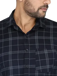 Stylish Fancy Cotton Checked Long Sleeves Casual Shirts For Men-thumb3