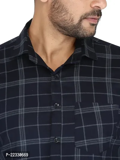 Stylish Fancy Cotton Checked Long Sleeves Casual Shirts For Men-thumb4