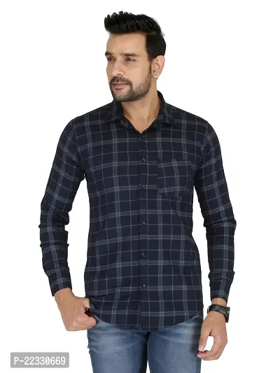 Stylish Fancy Cotton Checked Long Sleeves Casual Shirts For Men