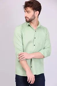 Stylish Fancy Cotton Solid Long Sleeves Casual Shirts For Men-thumb3