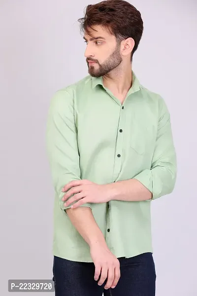 Stylish Fancy Cotton Solid Long Sleeves Casual Shirts For Men-thumb4