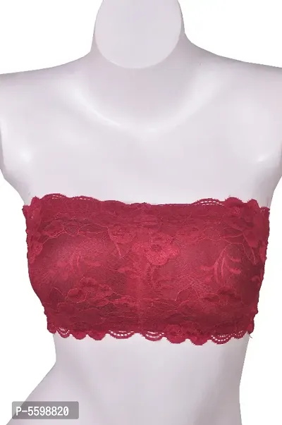 Red Lace Tube Bra