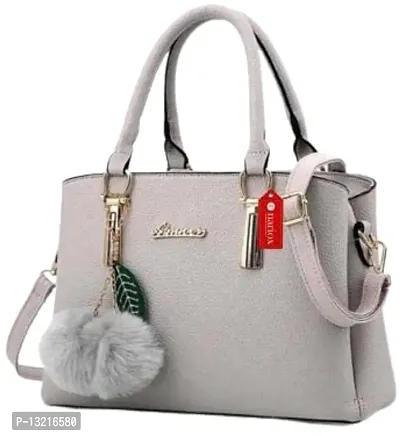 Stylish Grey Synthetic  Handbags For Women-thumb0