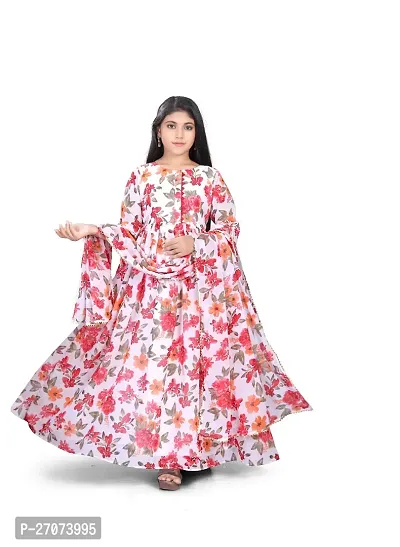 Fabulous Multicoloured Georgette Printed Maxi Dress For Girls