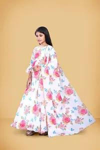 Beautiful Magenta Net Solid Maxi Dress For Girls-thumb2