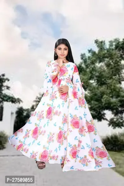 Stylish Georgette Printed Gown For Girl