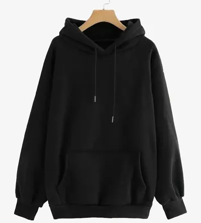 Elegant Blend Solid Long Sleeves Hoodies For Men