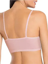 Womens Slim Strap Stretch Cotton Non-Padded Antimicrobial Beginners Slip-on Wireless Teenager Full Coverage Bra-thumb1