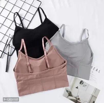 Pack of_3 Women T-Shirt Lightly Padded Bra ( Black, Grey, Pink. )  Size:  32 34 28 30 Free Size  Within 3-5 business days However, to find out an actual date of delivery,-thumb0