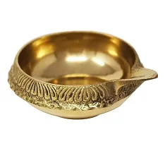 Brass Diya for Puja Small Size Akhand Diya for Puja Deepak for Pooja Diwali Gift Item (5 cm, 25gm, Set of 5)-thumb1