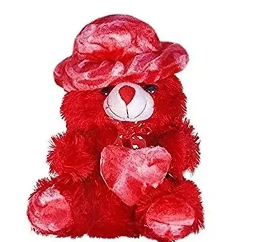 OSJS Soft Huggable Cute Cap Teddy Bear (red, 30cm)