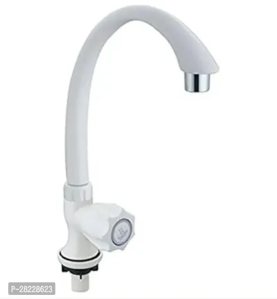 SBD PVC Swan Neck Tap for KitchenBathroom Wash Basins Big Neck  White-thumb0