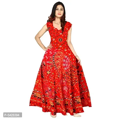 Trendy Cotton Flared A-Line Gown