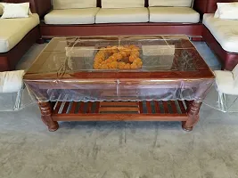 Hand Made Design Water Dust Proof PVC Rectangular Transparent Centre Table Cover 32*50 Inch-thumb2