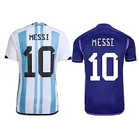 (Combo 2) Sports Football Jersey for Men Argentina Away  Home 22-23 Jersey(Small 36) Multicolour-thumb1