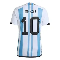 Argentina Blue Lionel Messi 10 World Cup Home Original Football Half Sleeve Jersey for Boys and Men 2022-2023(12-18Months)-thumb2