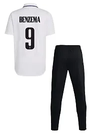 Benzema 9 Football Team Tshirt with Track Pant 2023 for Men  Boys(Large 40) Multicolour-thumb1