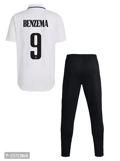 Benzema 9 Football Team Tshirt with Track Pant 2023 for Men  Boys(Large 40) Multicolour-thumb2