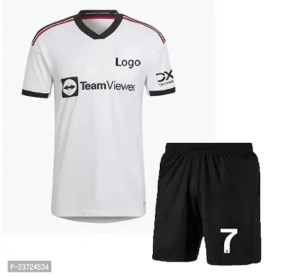 Cristiano Ronaldo 7 Football Away White Half Sleeve Jersey with Shorts 2022/2023 for Boys  Men(14-15Years)-thumb2