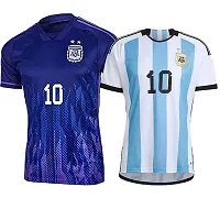 (Combo 2) Sports Football Jersey forboys and Men Argentina Away  Home 22-23 Jersey(13-14Years) Multicolour-thumb2