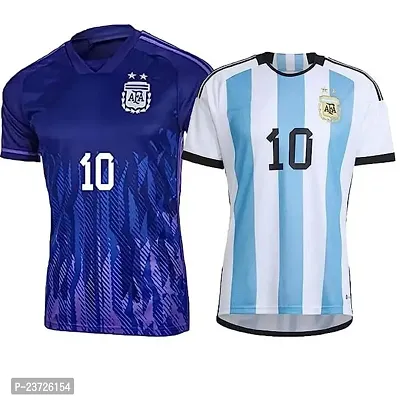 (Combo 2) Sports Football Jersey forboys and Men Argentina Away  Home 22-23 Jersey(13-14Years) Multicolour-thumb3