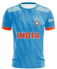 India ODI Rishabh 17 Half Sleeve Cricket Jersey 2023-2024 for Men  Boys(Large 40) Multicolour-thumb1