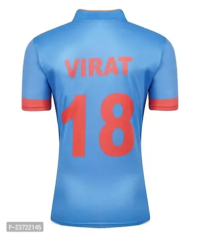 India ODI New Cricket Team Tshirt Virat Kohli 18 for Men  Kids 2023/2024(15-16Years) Multicolour-thumb3