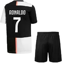 Cristiano Ronaldo 7 Home Football Team Half Sleeve Jersey with Shorts 2022/2023 (Men  Kids)(14-15Years) Multicolour-thumb1