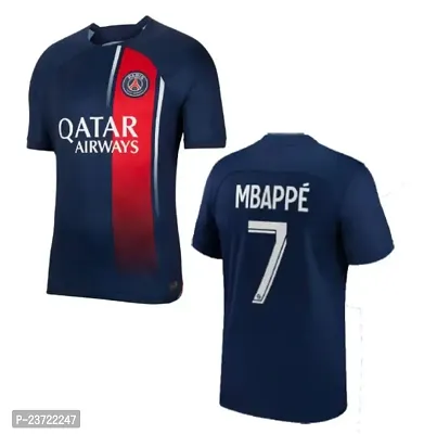 Pariss Home Football Jersey Mbappe 7 2023-2024 for Boys and Men(9-10Years) Multicolour-thumb0