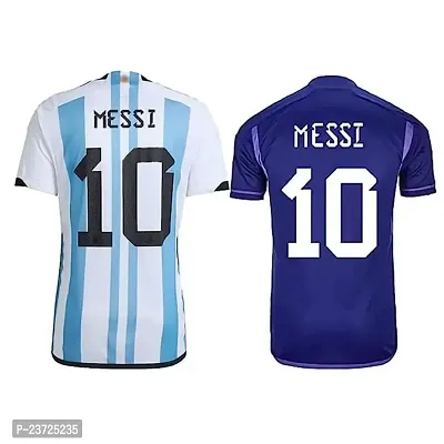 (Combo 2) Football Jersey for Men Argentina Away  Home 22-23 Jersey(X-Large 42) Multicolour-thumb2