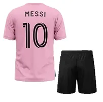 Miami Messi 10 Football Pink Jersey Tshirt with Black Shorts 2023/2024 (Kid's,Boy's  Men)(15-16Years)-thumb1