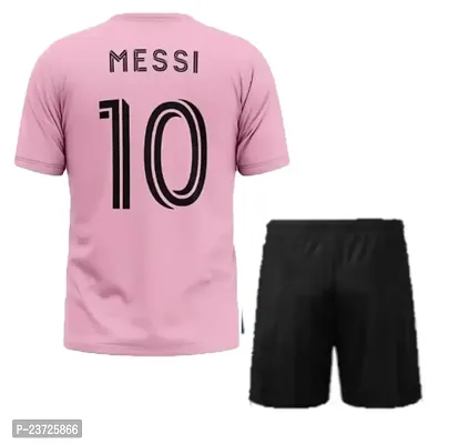 Miami Messi 10 Football Pink Jersey Tshirt with Black Shorts 2023/2024 (Kid's,Boy's  Men)(15-16Years)-thumb2