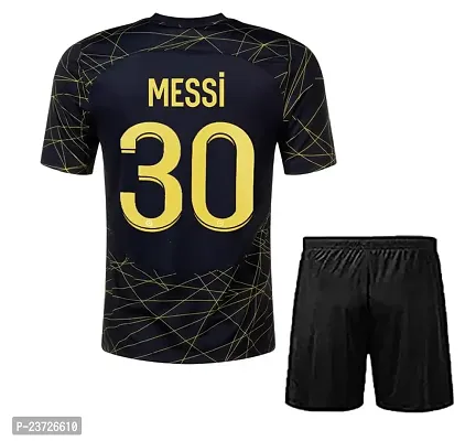 Football New Team Jersey Messi 10 with Shorts 2023/2024 for Men  Kids(X-Large 42,M30blkset)-thumb2