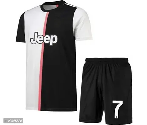 Cristiano Ronaldo 7 Home Football Team Half Sleeve Jersey with Shorts 2022/2023 (Men  Kids)(5-6Years) Multicolour