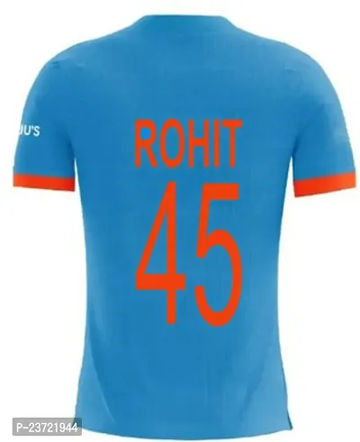 India New ODI Cricket Team Official Jersey Rohit 45 2023 for Kids  Men(9-10Years) Multicolour-thumb3