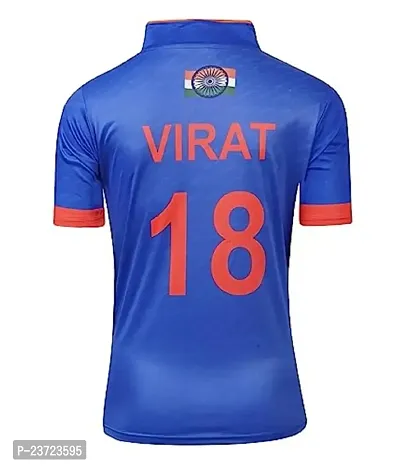 India T20 New Cricket Team Tshirt Virat Kohli 18 for Men  Kids 2023/2024(Small 36) Multicolour-thumb3